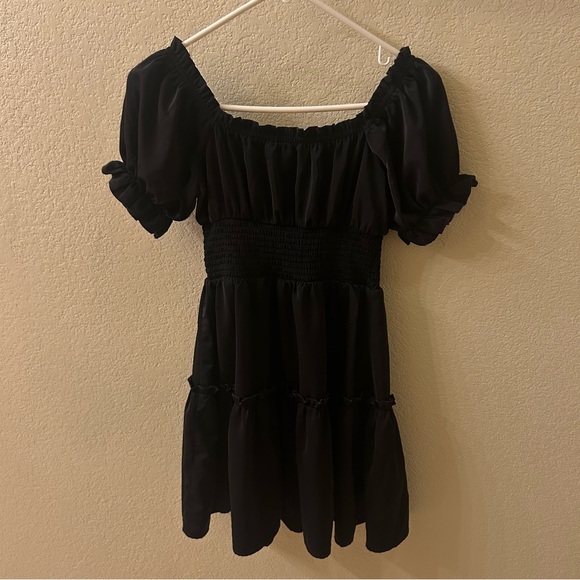 Black Puff Sleeve Dress - Picture 2 of 2